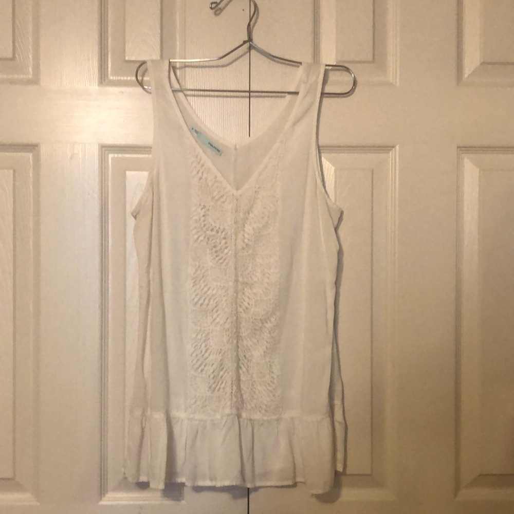Maurices V Neck Ruffle Hem Top